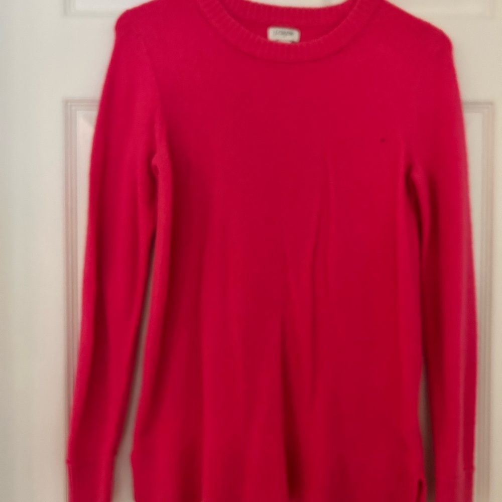 J. Crew Vibrant Pink Crew Neck Sweater